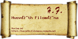 Husvéth Filoména névjegykártya